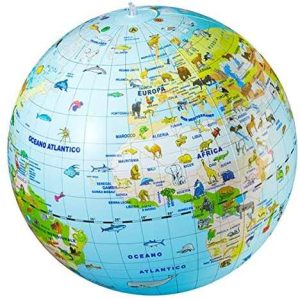 Mappamondo Gonfiabile Animali 30 Cm