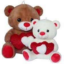 Peluche Orso Teddy con tre cuori 25 cm