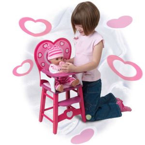 Dolls World – Seggiolone in legno rosa