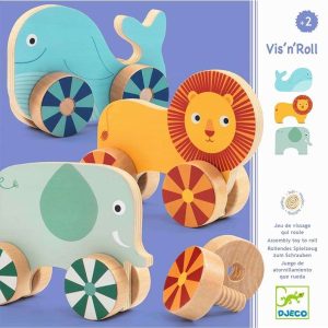 Djeco Vis‘n’Roll Avvita Svita e Rotola in legno.
