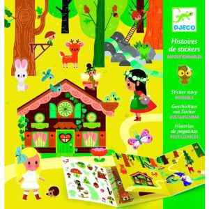 Djeco Crea Storie con Adesivi, Foresta.
