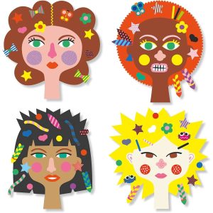 Djeco Crea con gli adesivi da parrucchiere