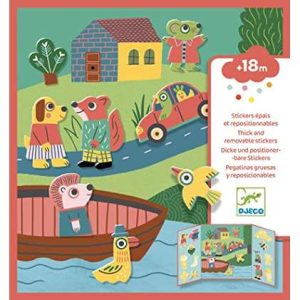 Djeco Scenario e Stickers Rimovibili Animali