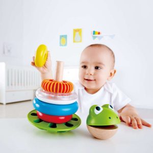 Hape – Ranocchio Impilabile in legno e plastica.